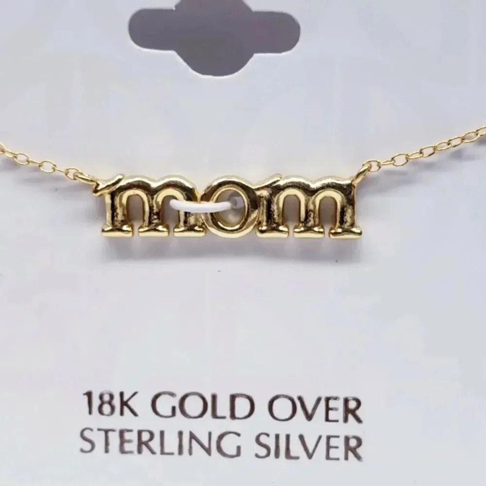 MOM Giani Bernini 18k Gold Over 925 Sterling Silver Pendant Necklace 18"in NWT
